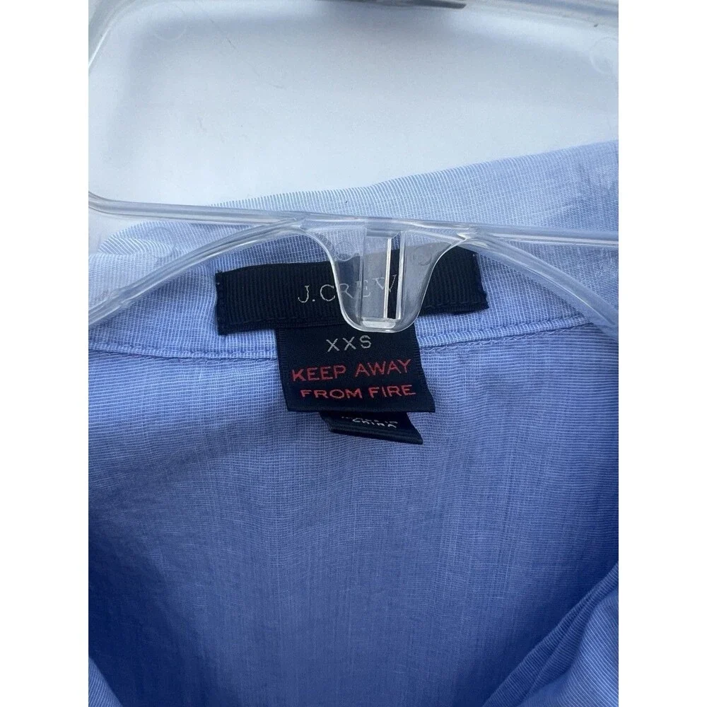 J.Crew Sleep Pajama Button Up Shirt Womens XXS Blue Cotton Lightweight